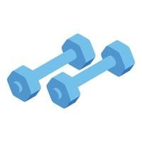 Dumbbells icon, isometric style vector