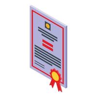 icono de diploma científico de investigación, estilo isométrico vector