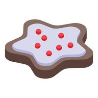 Cookie star icon, isometric style vector