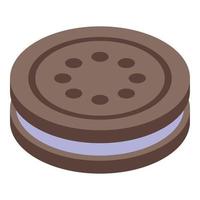 Cookie sandwich icon, isometric style vector