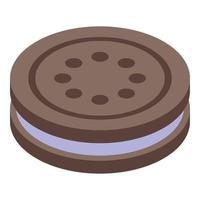 Cookie sandwich icon, isometric style vector