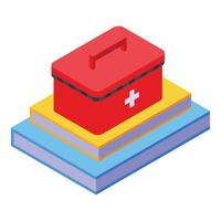 Research scientist aid kit icon, isometric style vector