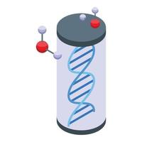 icono de cápsula de adn científico investigador, estilo isométrico vector