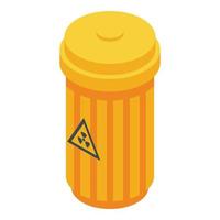 Lab garbage bin icon, isometric style vector