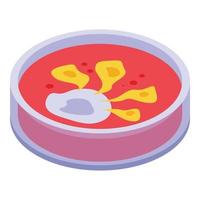 Biology petri dish icon, isometric style vector