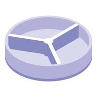 Empty petri dish icon, isometric style vector