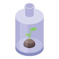 Research plant flask icon, isometric style vector