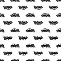 Group man help car pattern seamless vector