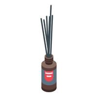 Sticks diffuser bottle icon, isometric style vector