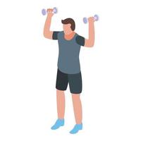 icono de ejercicio matutino de entrenamiento en casa, estilo isométrico vector