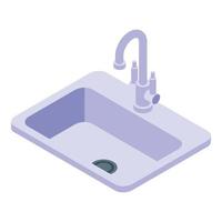 Kitchen sink icon, isometric style vector