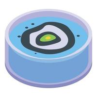 Experiment petri dish icon, isometric style vector