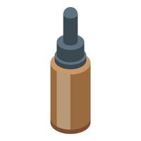 Essential oils pipette bottle icon, isometric style vector