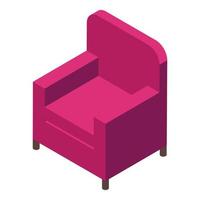 icono de sillón suave de oficina en casa, estilo isométrico vector