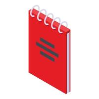 Home office paper notebook icon, isometric style vector