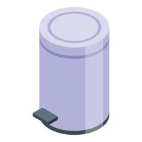 Home office garbage bin icon, isometric style vector