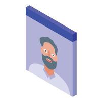 Home video call icon, isometric style vector