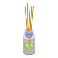 Wooden sticks diffuser icon, isometric style vector