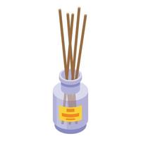 Perfume sticks diffuser icon, isometric style vector