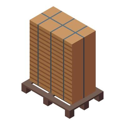 Plywood sheets icon, isometric style