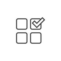 Checklist document icon in flat style. Survey vector illustration on white isolated background. Check mark choice business concept.