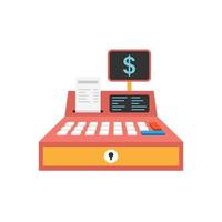 Cash machine icon in flat style. Electronic payment vector illustration on isolated background. Cashier sign business concept.
