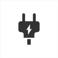 Electric plug icon in flat style. Power adapter vector illustration on white isolated background. Electrician sign business concept.