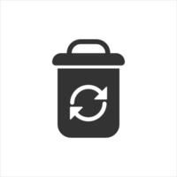 Garbage bin icon in flat style. Recycle vector illustration on white isolated background. Trash basket sign business concept.