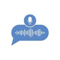 Voice message bubble icon in flat style. Chat soundwave vector illustration on isolated background. Audio sign business concept.