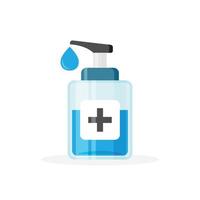 Hand sanitizer icon in flat style. Antiseptic bottle vector illustration on isolated background. Disinfect gel sign business concept.