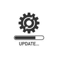 icono de actualización de software en estilo plano. ilustración de vector de notificación de actualización del sistema sobre fondo aislado. concepto de negocio de signo de instalación de progreso.