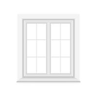 Window icon in flat style. Casement vector illustration on isolated background. Interior frame sign business concept.