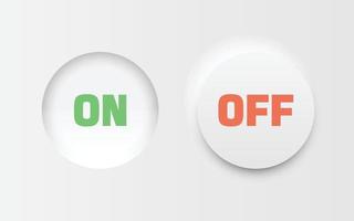 On and off buttons in flat style. Toggle switch vector illustration on isolated background. Shutdown sign business concept.