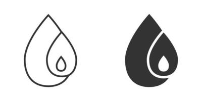 Water drop icon in flat style. Blob vector illustration on white isolated background. Raindrop sign business concept.