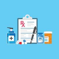 Medical prescription pad icon in flat style. Rx form vector illustration on isolated background. Doctor document sign business concept.