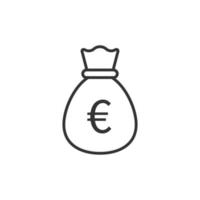 icono de bolsa de dinero en estilo plano. Ilustración de vector de bolsa de dinero sobre fondo aislado. concepto de negocio de signo de saco de monedas.