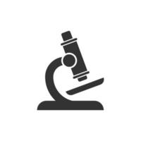 Microscope icon in flat style. Laboratory magnifier vector illustration on isolated background. Biology instrument sign business concept.