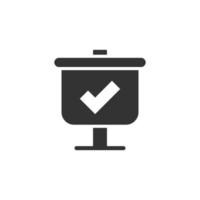 Checklist vector icon. Survey vector illustration in flat design on isolated background. Simple business concept pictogram.