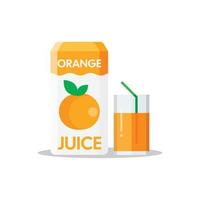 icono de jugo de naranja en estilo plano. Ilustración de vector de bebida de frutas sobre fondo aislado. concepto de negocio de signo de bebida cítrica.