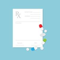 Medical prescription pad icon in flat style. Rx form vector illustration on isolated background. Doctor document sign business concept.