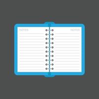 Diary icon in flat style. Notebook vector illustration on isolated background. Notepad sign business concept.