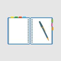 Diary icon in flat style. Notebook vector illustration on isolated background. Notepad sign business concept.