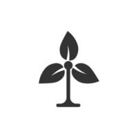 icono de hoja en estilo plano. ilustración de vector de planta sobre fondo blanco aislado. concepto de negocio de signo de flor.