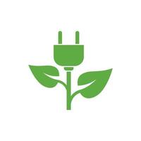 icono de energía ecológica en estilo plano. Ilustración de vector de energía verde sobre fondo blanco aislado. concepto de negocio de cable de naturaleza.