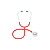 Stethoscope icon in flat style. Heart diagnostic vector illustration on isolated background. Medicine sign business concept.