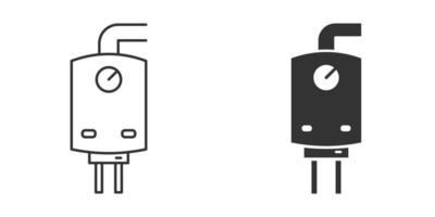 icono de caldera de gas en estilo plano. Ilustración de vector de calentador sobre fondo aislado. concepto de negocio de signo de ebullición.