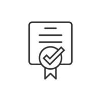 Approve certificate icon in flat style. Document check mark vector illustration on white isolated background. Approval choice business concept.