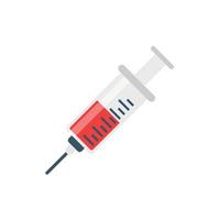 Syringe icon in flat style. Coronavirus vaccine inject vector illustration on isolated background. Covid-19 vaccination sign business concept.