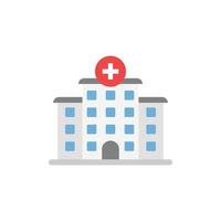 Hospital building icon in flat style. Medical clinic vector illustration on isolated background. Medicine sign business concept.