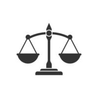 Scales icon in flat style. Libra vector illustration on isolated background. Mass comparison sign business concept.